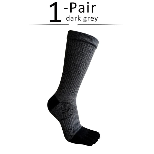 Men's Toe Socks — Breathable Sports Socks with Zero Friction Design (Dark Grey EU39 - 44) - | Zavonix