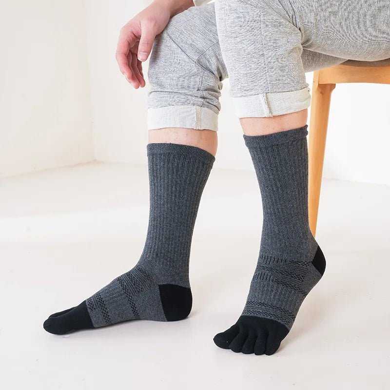 Men's Toe Socks — Breathable Sports Socks with Zero Friction Design (Navy Blue EU39 - 44) - | Zavonix