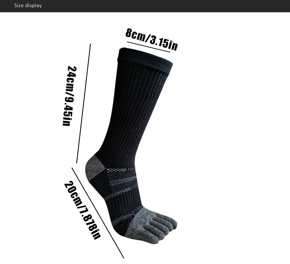 Men's Toe Socks — Breathable Sports Socks with Zero Friction Design (Navy Blue EU39 - 44) - | Zavonix