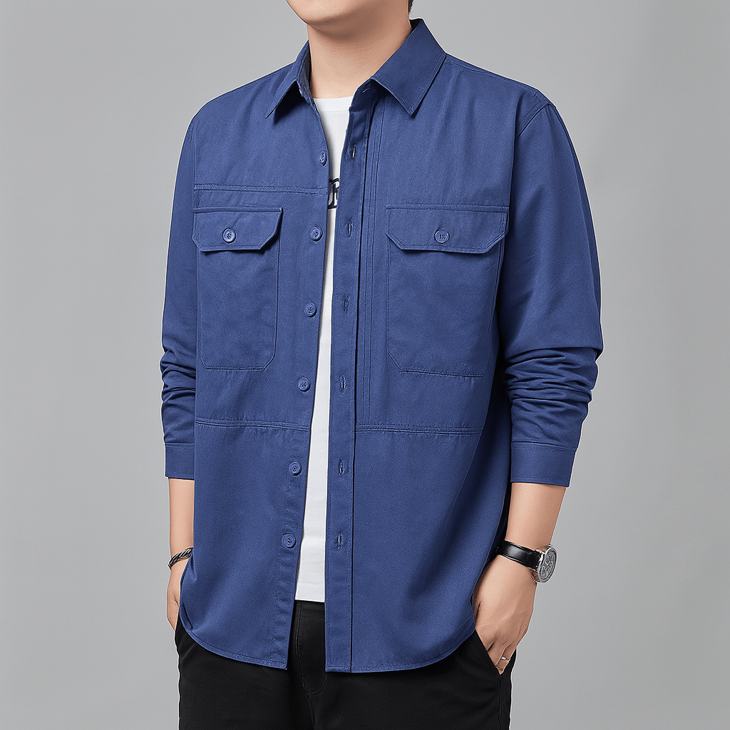 Milo Ridge Overshirt (Azure XS) - | Zavonix