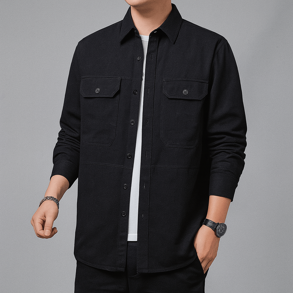 Milo Ridge Overshirt (Black XS) - | Zavonix