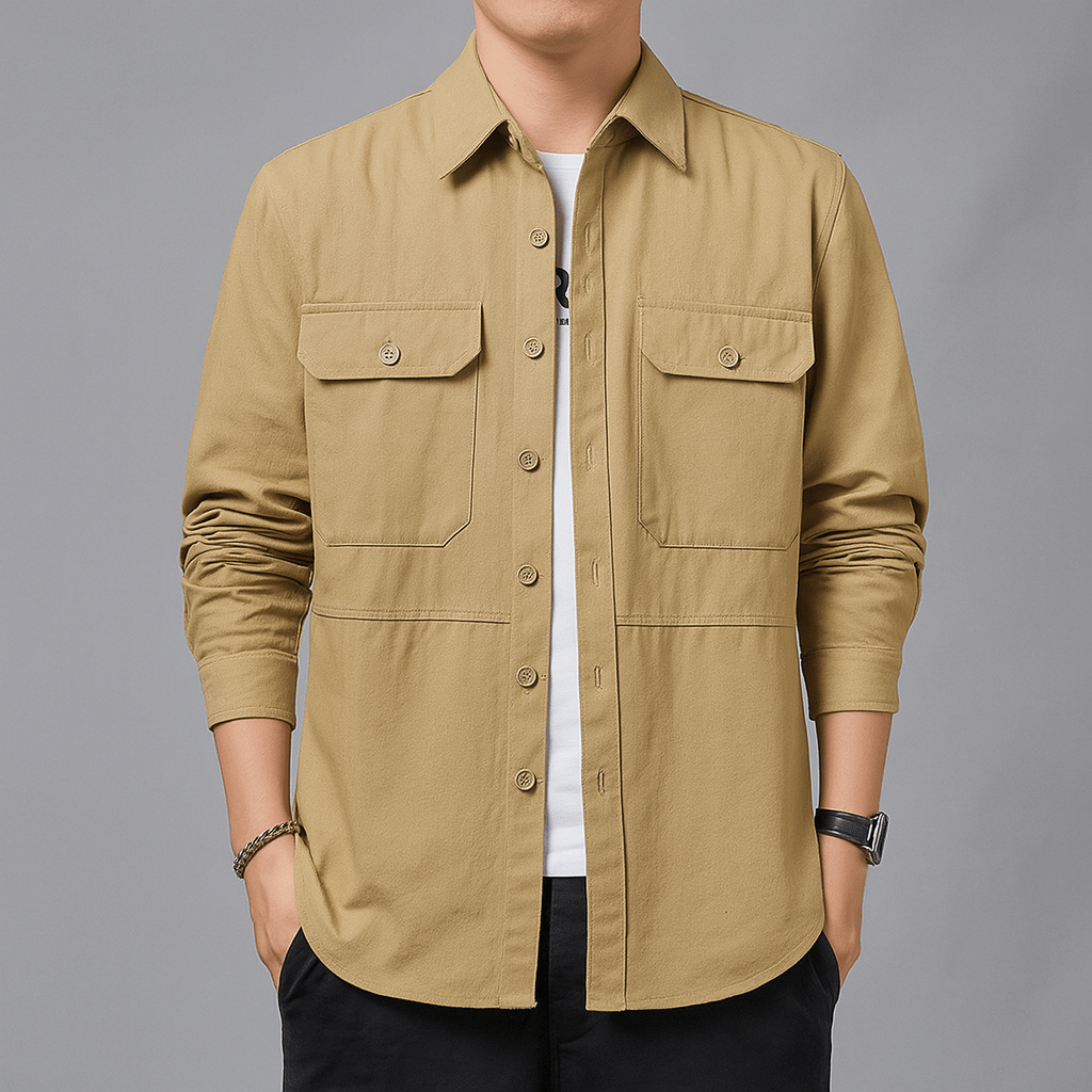 Milo Ridge Overshirt (Khaki XS) - | Zavonix