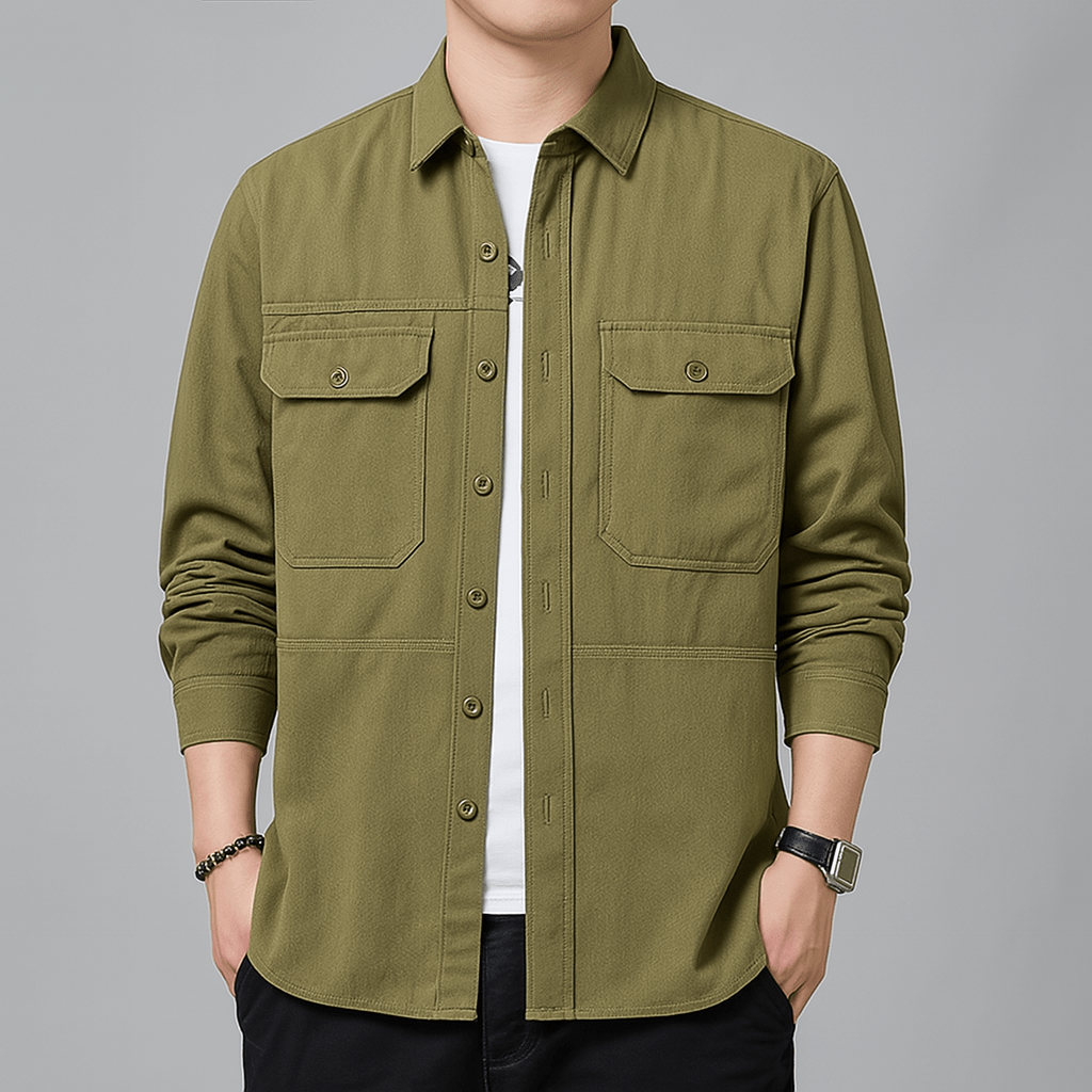 Milo Ridge Overshirt (Olive XS) - | Zavonix