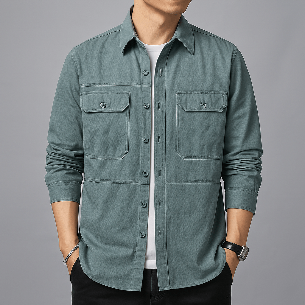 Milo Ridge Overshirt (Teal XS) - | Zavonix