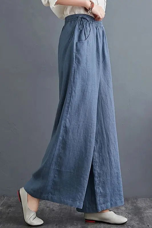 Mira Women's Linen Wide Leg Pants | 100% Breathable, Comfortable Fit 5