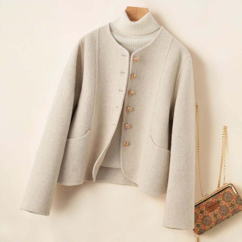 Cashmere Wool Coatâą â Wrap Yourself in Effortless Warmth and Timeless Elegance (Cream XS) - | Zavonix