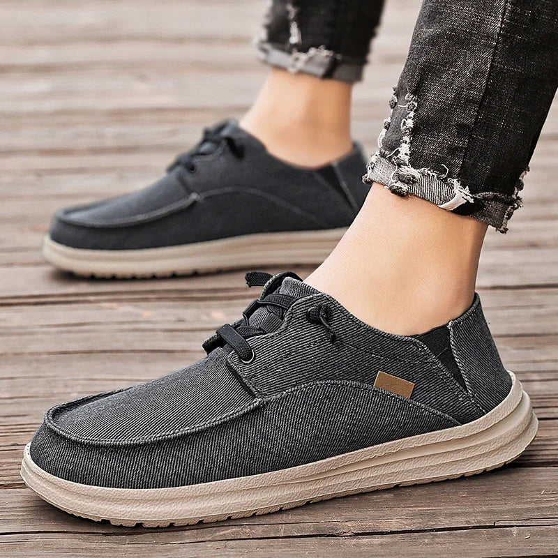 Canvas Slip - On Sneakers Nomad (Gray 5.5) - Men's Shoes | Zavonix