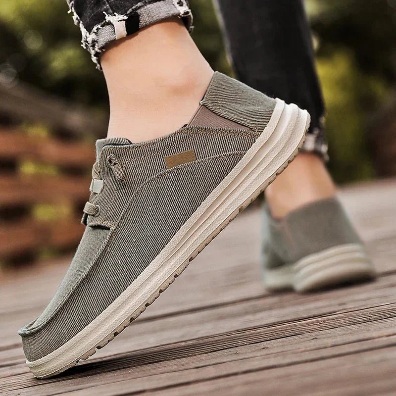 Canvas Slip - On Sneakers Nomad (Khaki 5.5) - Men's Shoes | Zavonix