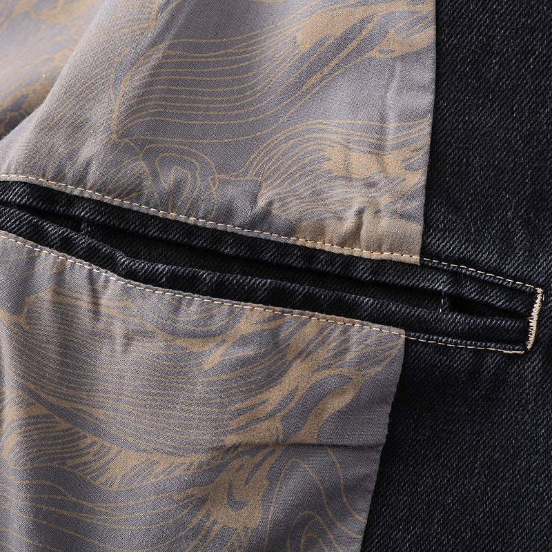 Norla Denim Jacket — Dark - Wash Vintage Style with Wooden Buttons - Zavonix