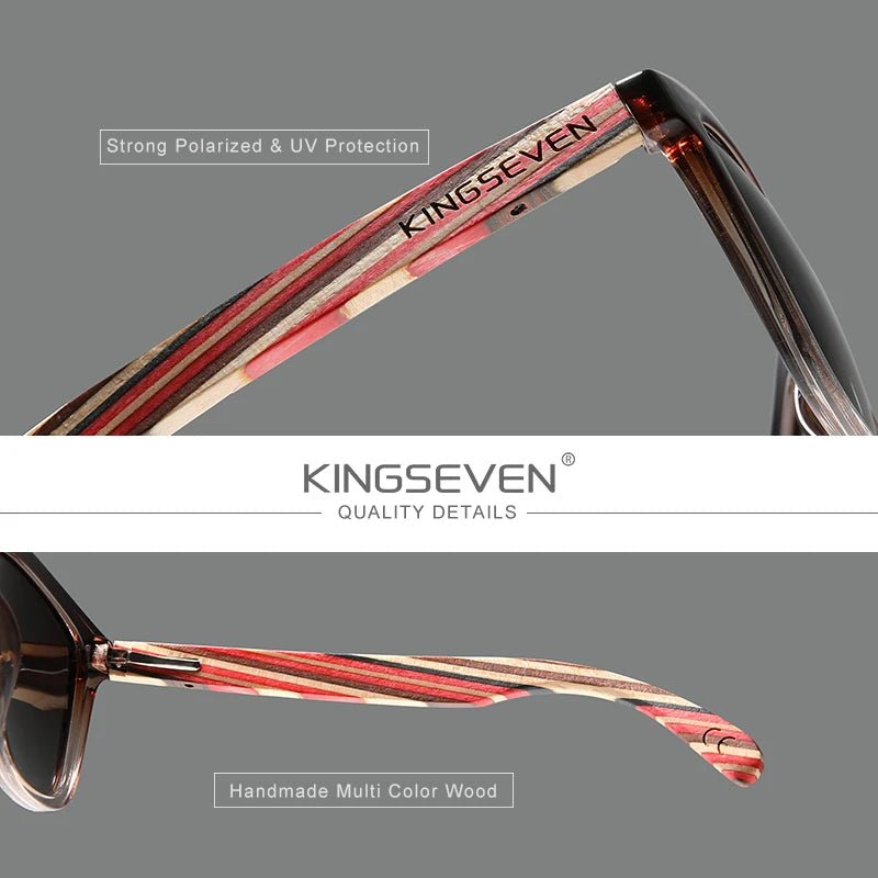 Original Kingseven™ — Timeless Wood Frames, Polarized Clarity - Zavonix