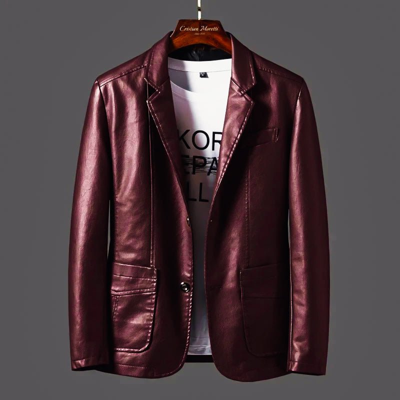 The Outlaw Elite Leather Jacket Leather Jacket (Burgundy XS) - Jacket | Zavonix