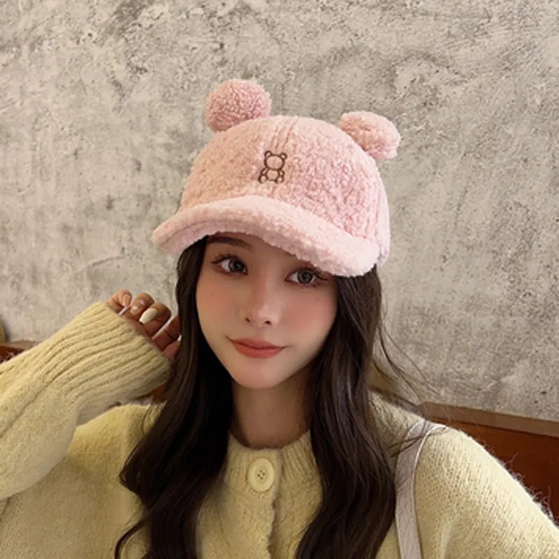 Plush Cub Snapback Hat Baseball Cap (White ) - | Zavonix