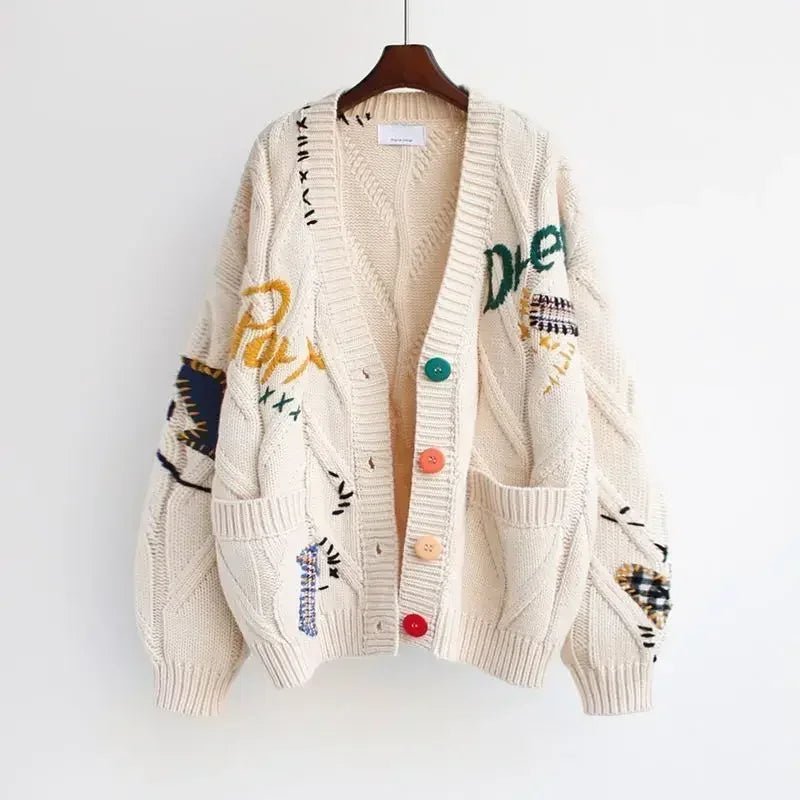 Patchwork Cardigan™ — Own Every Room with Unmatched Softness and Bold Style (White XS) - | Zavonix