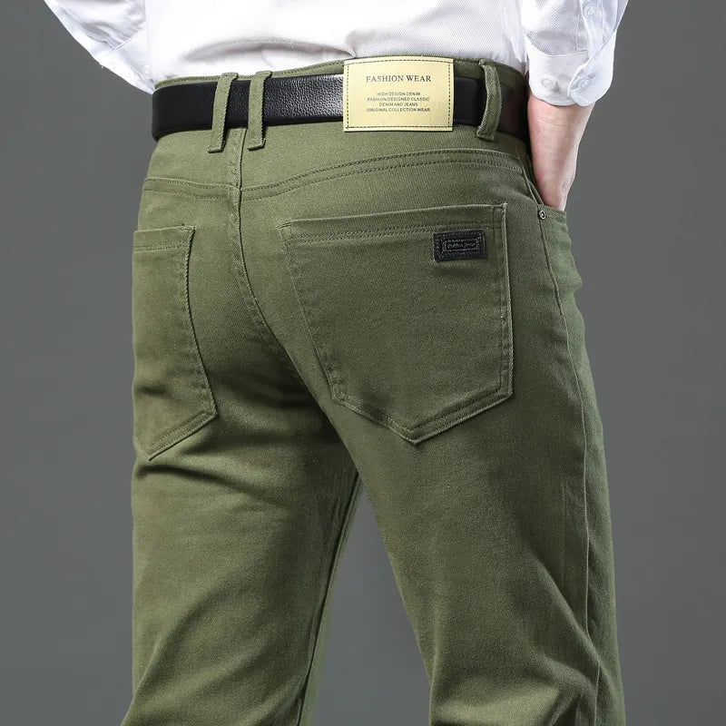 Premium Slim Fit Cotton Pants (Green XS (28 US)) - | Zavonix