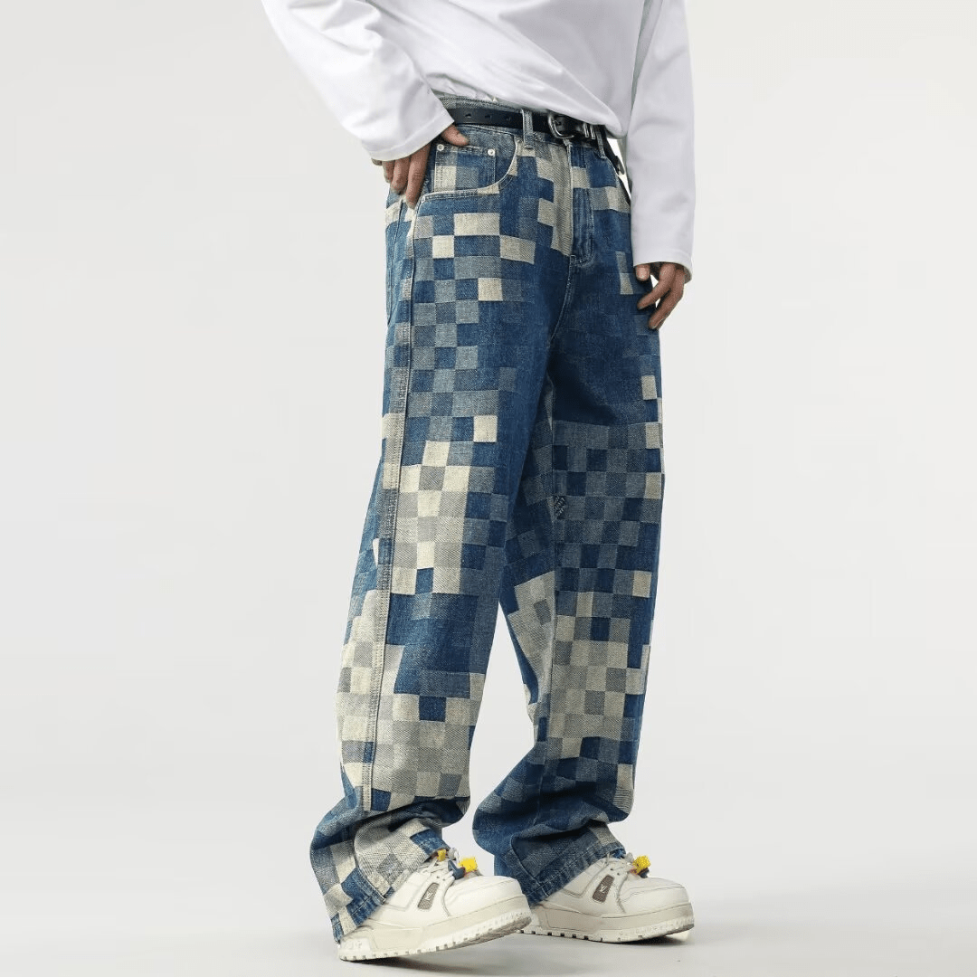 PixelFade Mosaic Jeans (S ) - | Zavonix