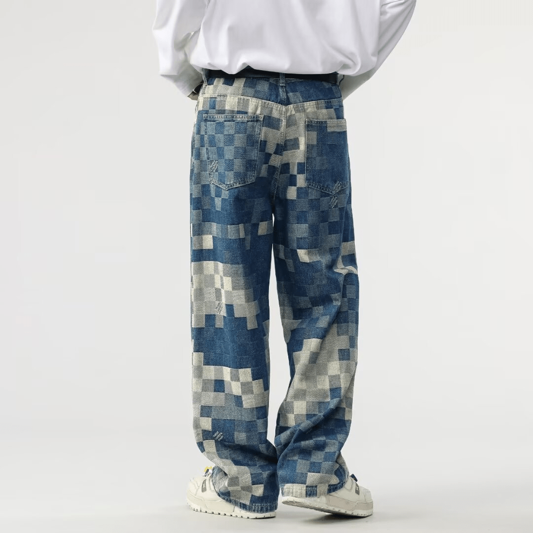 PixelFade Mosaic Jeans (S ) - | Zavonix