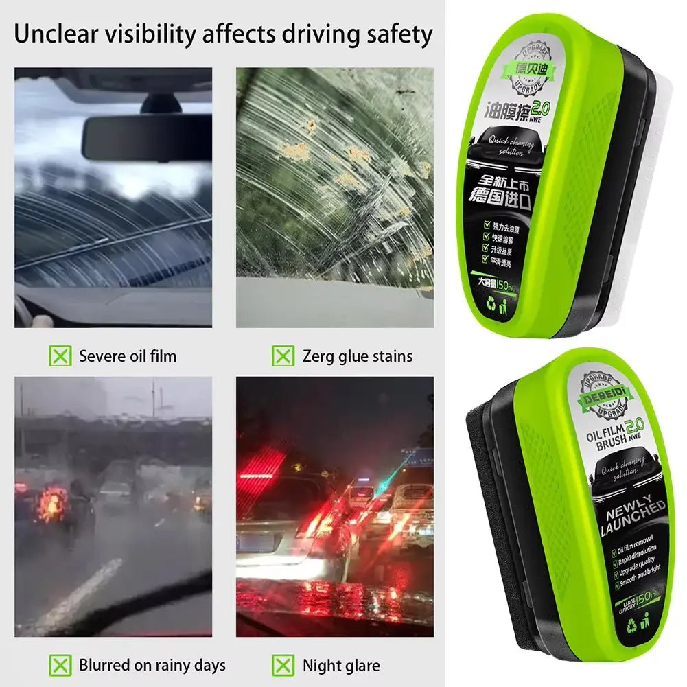 Professional Hydrophobic Car Glass Cleaner Brush - Oil Film Remover 🧽🚙 - Zavonix