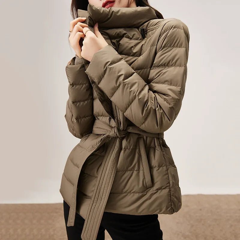Quilted Power Coat™ — Own the Cold with Fierce Warmth and Unstoppable Style (Sandstone Beige XS) - | Zavonix