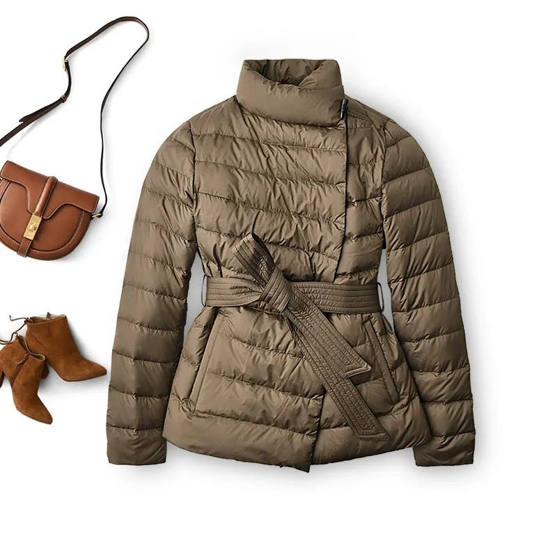 Quilted Power Coat™ — Own the Cold with Fierce Warmth and Unstoppable Style (Sandstone Beige XS) - | Zavonix