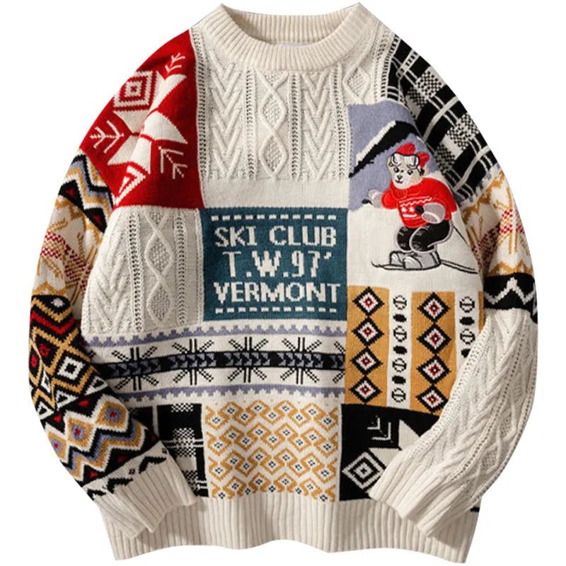 Quirky Holiday Pullover (White XS) - | Zavonix