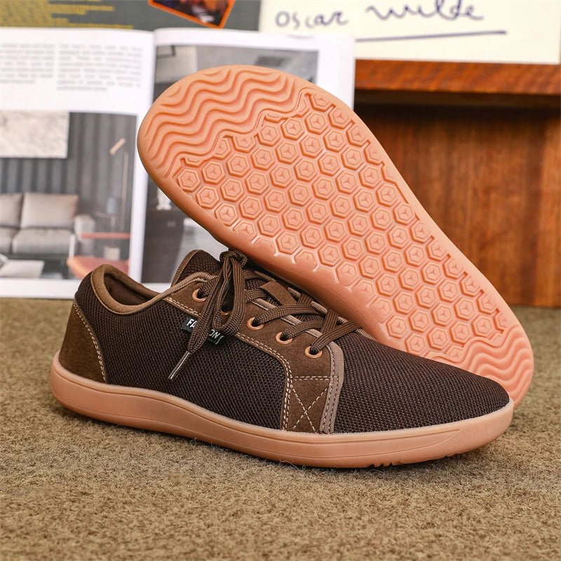 Air Mesh Walking Shoes — Breathable Extra Wide Comfort with Lace - Up Support (brown 44) - | Zavonix