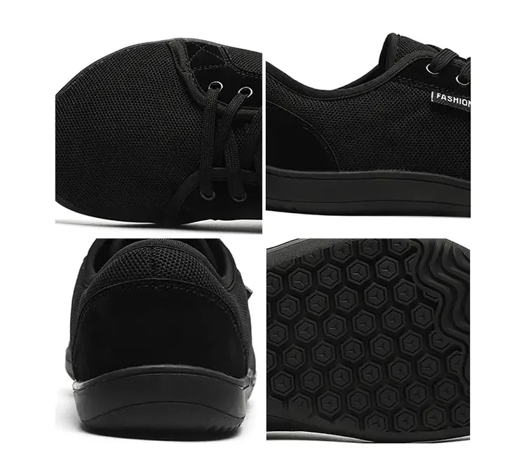 Air Mesh Walking Shoes — Breathable Extra Wide Comfort with Lace - Up Support (GRAY 40) - | Zavonix