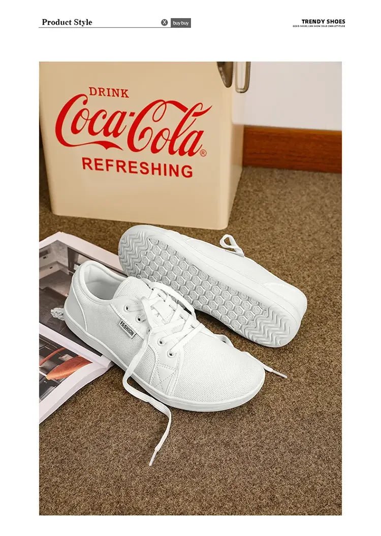 Air Mesh Walking Shoes — Breathable Extra Wide Comfort with Lace - Up Support (GRAY 40) - | Zavonix