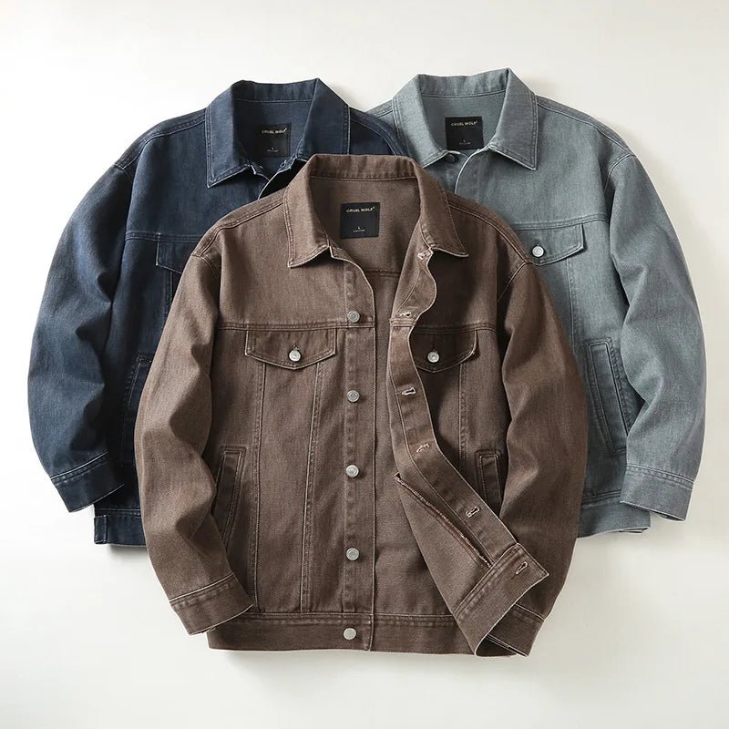 Remsen — Tailored Denim Jacket with Modern Fit and Durable Stitching (Brown S) - | Zavonix