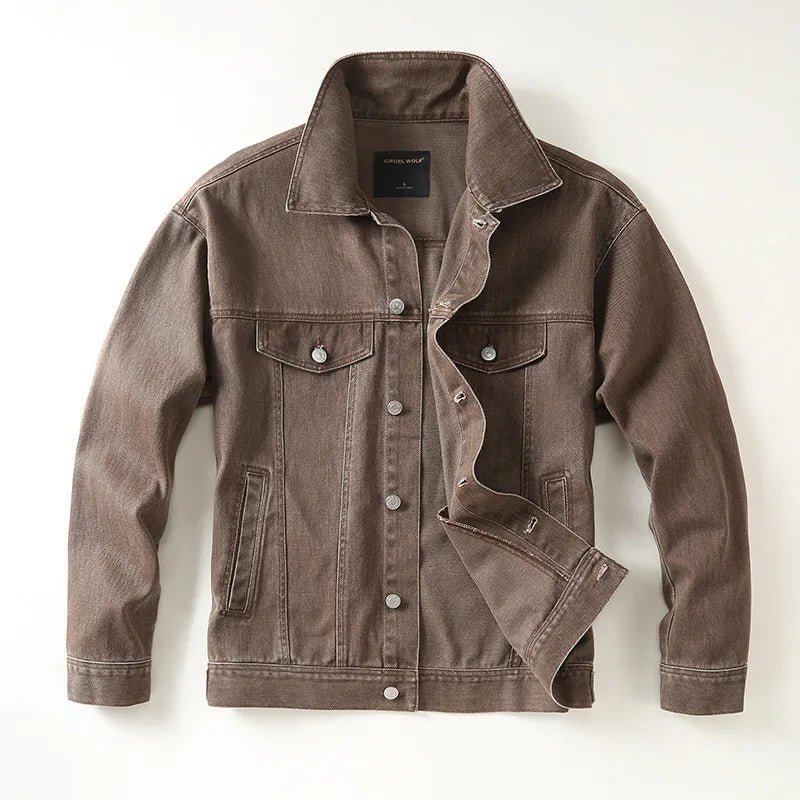 Remsen — Tailored Denim Jacket with Modern Fit and Durable Stitching (Brown S) - | Zavonix