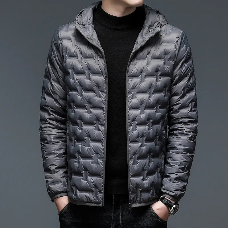 Ravi Men's Puffer Hoodie | Quilted Texture for Warmth 5