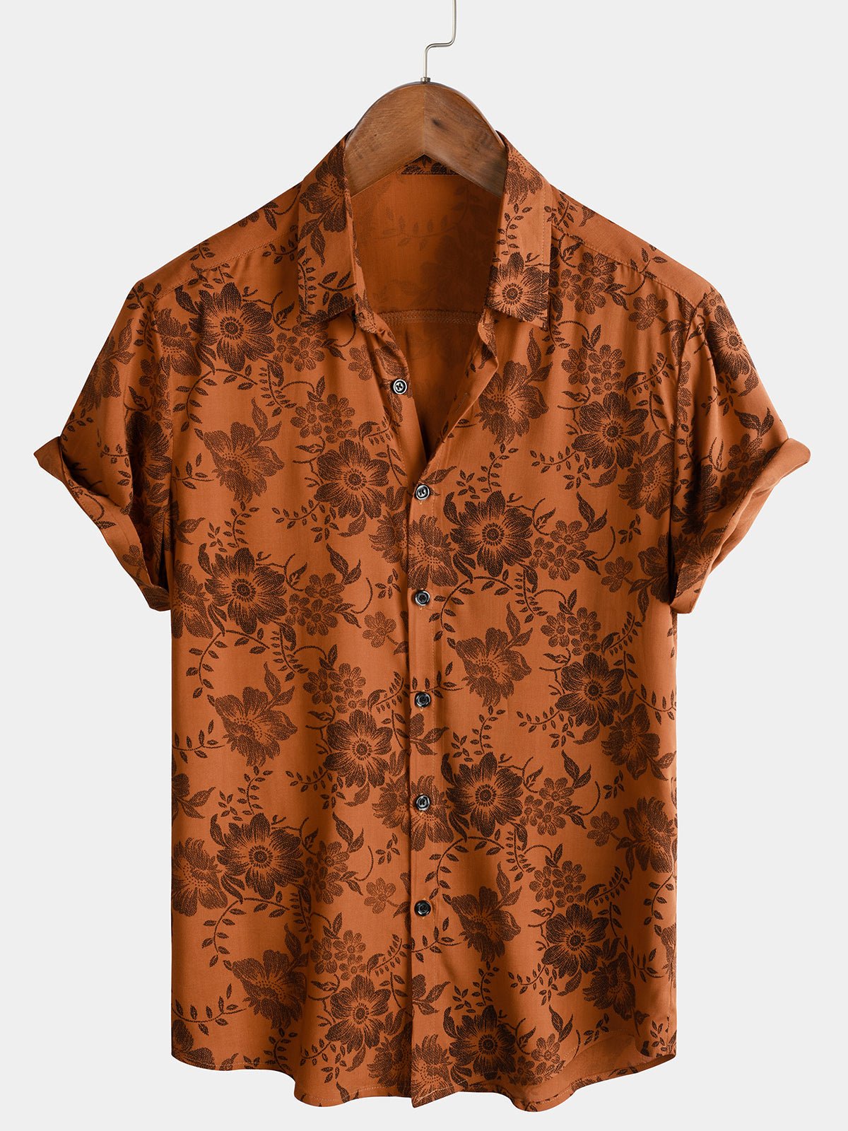 Remora — Men's Retro Floral Viscose Summer Shirt with Breathable Fit - short - Zavonix
