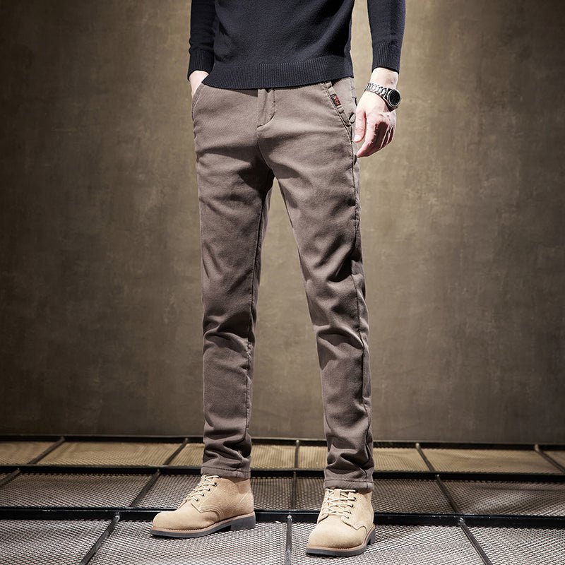 Renno — Men's Slim Fit Cotton Stretch Pants with Wrinkle Resistance - Zavonix