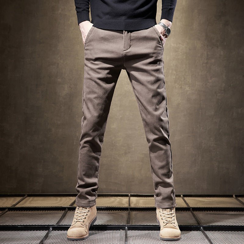Renno — Men's Slim Fit Cotton Stretch Pants with Wrinkle Resistance - Zavonix