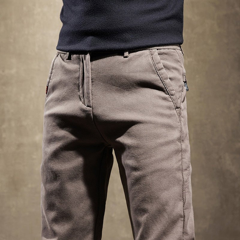 Renno — Men's Slim Fit Cotton Stretch Pants with Wrinkle Resistance - Zavonix