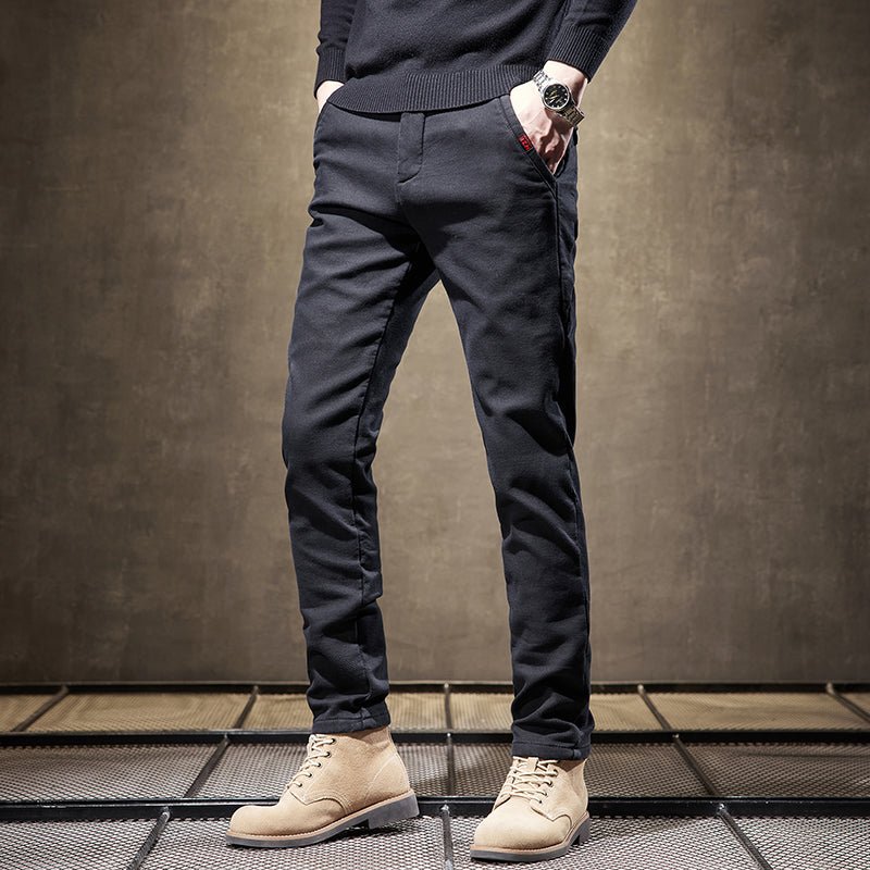 Renno — Men's Slim Fit Cotton Stretch Pants with Wrinkle Resistance - Zavonix
