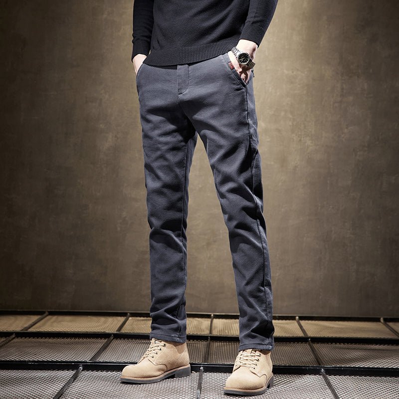 Renno — Men's Slim Fit Cotton Stretch Pants with Wrinkle Resistance - Zavonix