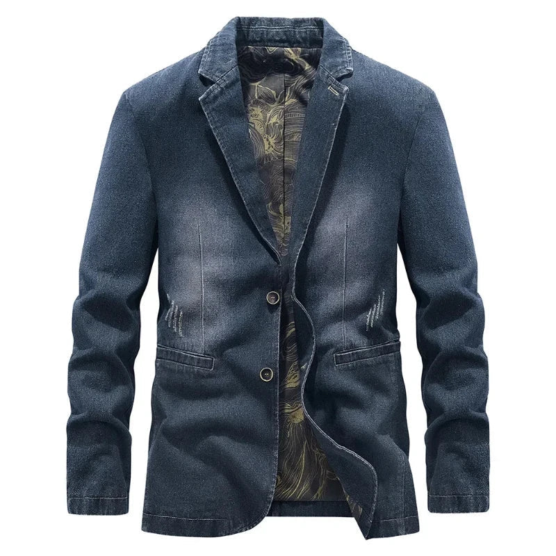 Renzo — Durable Tailored Denim Jacket with Vintage Style (Vintage Blue S) - | Zavonix