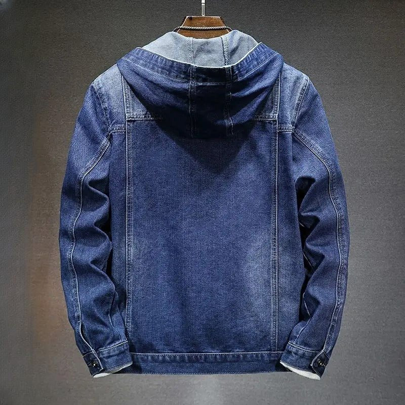 Renly Hooded Denim Jacket — Lightweight Breathable Urban Style (black S) - | Zavonix
