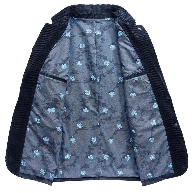Renwick Corduroy Jacket — Men’s Tailored Fit with Oversized Pockets (Blue XS) - | Zavonix