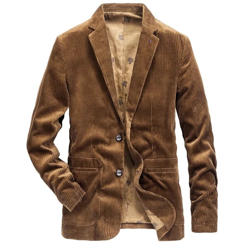 Renwick Corduroy Jacket — Men’s Tailored Fit with Oversized Pockets (Brown XS) - | Zavonix