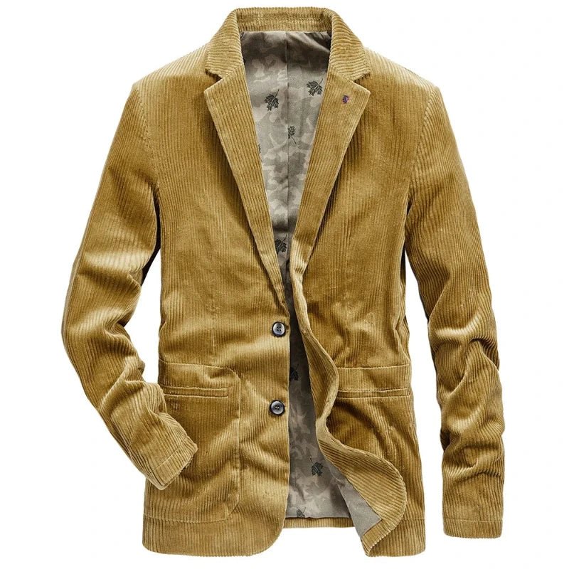 Renwick Corduroy Jacket — Men’s Tailored Fit with Oversized Pockets (Khaki XS) - | Zavonix