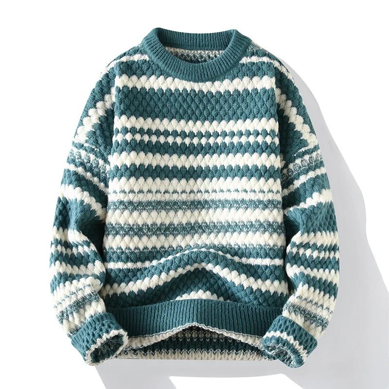 Renley Sweater — Soft Knit Pullover with Textured Pattern for Comfort (Khaki S) - | Zavonix