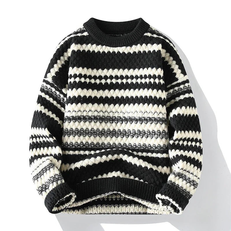 Renley Sweater — Soft Knit Pullover with Textured Pattern for Comfort (Khaki S) - | Zavonix