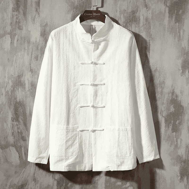 Ronin Japanese Style Linen Shirt (White XS) - | Zavonix