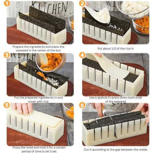 Magħmul Sushi bil-Rolla | Kit Faċli għall-Ħolqien ta' Sushi, Ħieles minn BPA għal Bidu