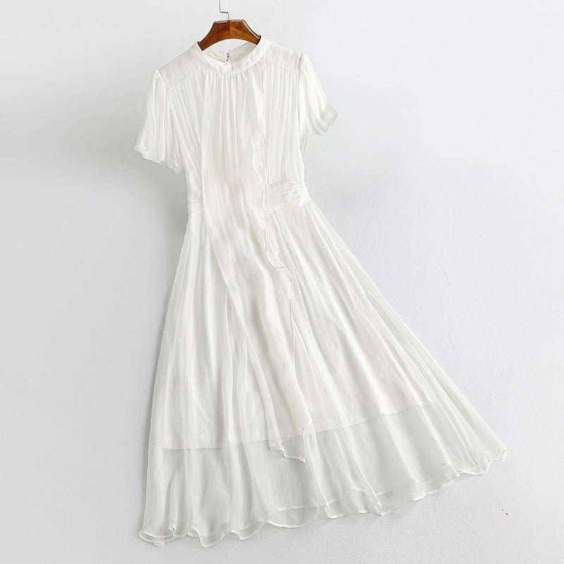 ROYAL SILK DRESS (White XS) - | Zavonix
