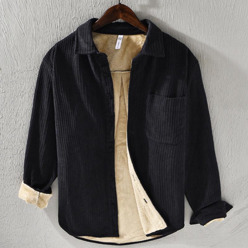 Rylan — Corduroy Jacket with Fleece Lining for Warmth and Comfort (Black S) - | Zavonix