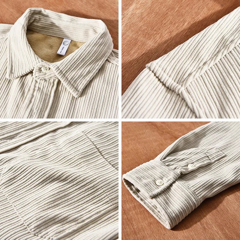 Rylan — Corduroy Jacket with Fleece Lining for Warmth and Comfort (Black S) - | Zavonix