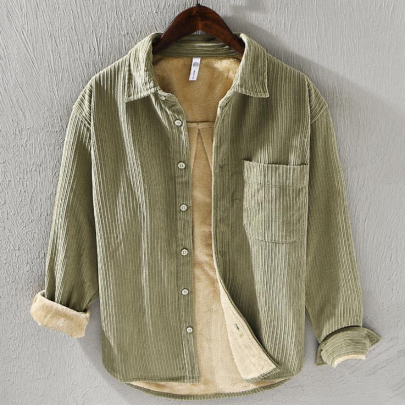 Rylan — Corduroy Jacket with Fleece Lining for Warmth and Comfort (Green S) - | Zavonix