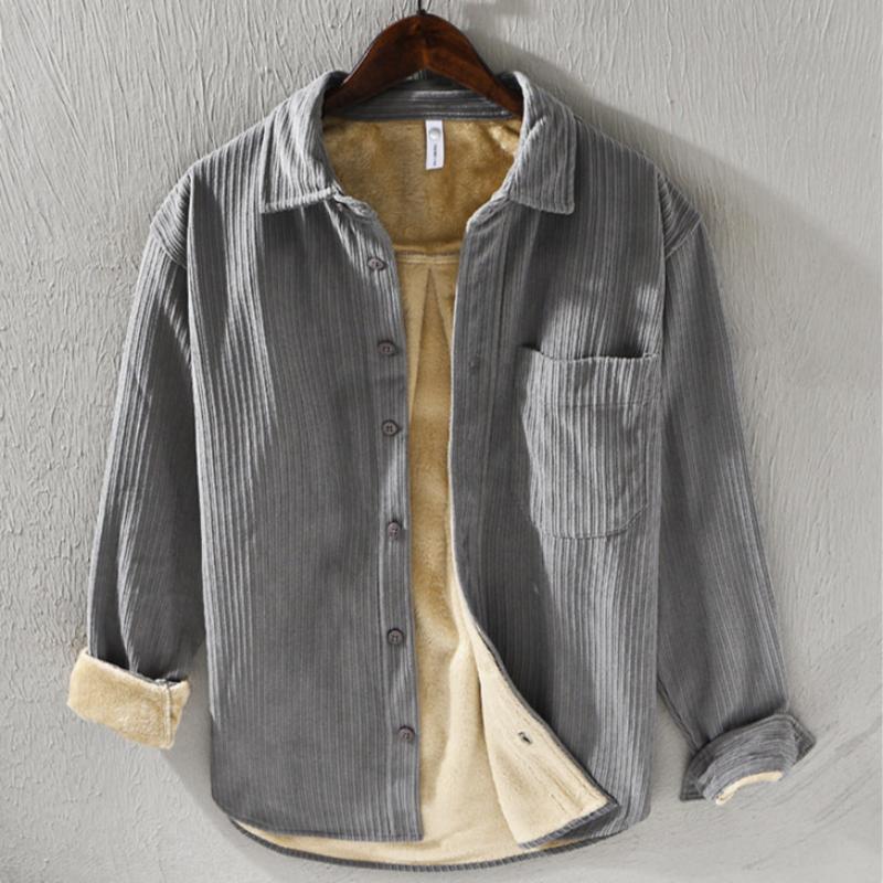 Rylan — Corduroy Jacket with Fleece Lining for Warmth and Comfort (Grey S) - | Zavonix